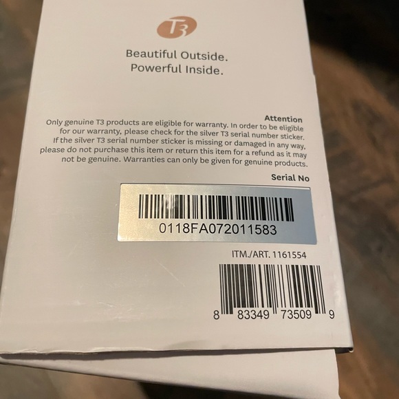 T3 SinglePass 1” Ceramic Straightening Styling Flat Iron Wht Gold Model 73509 - Picture 6 of 8